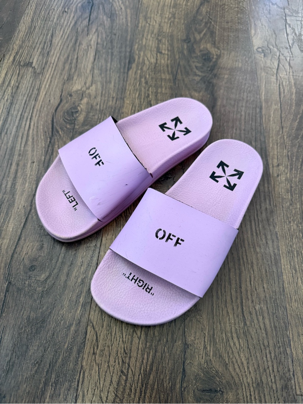 Off-White Pink Slide Sandals - Picture 3 of 4